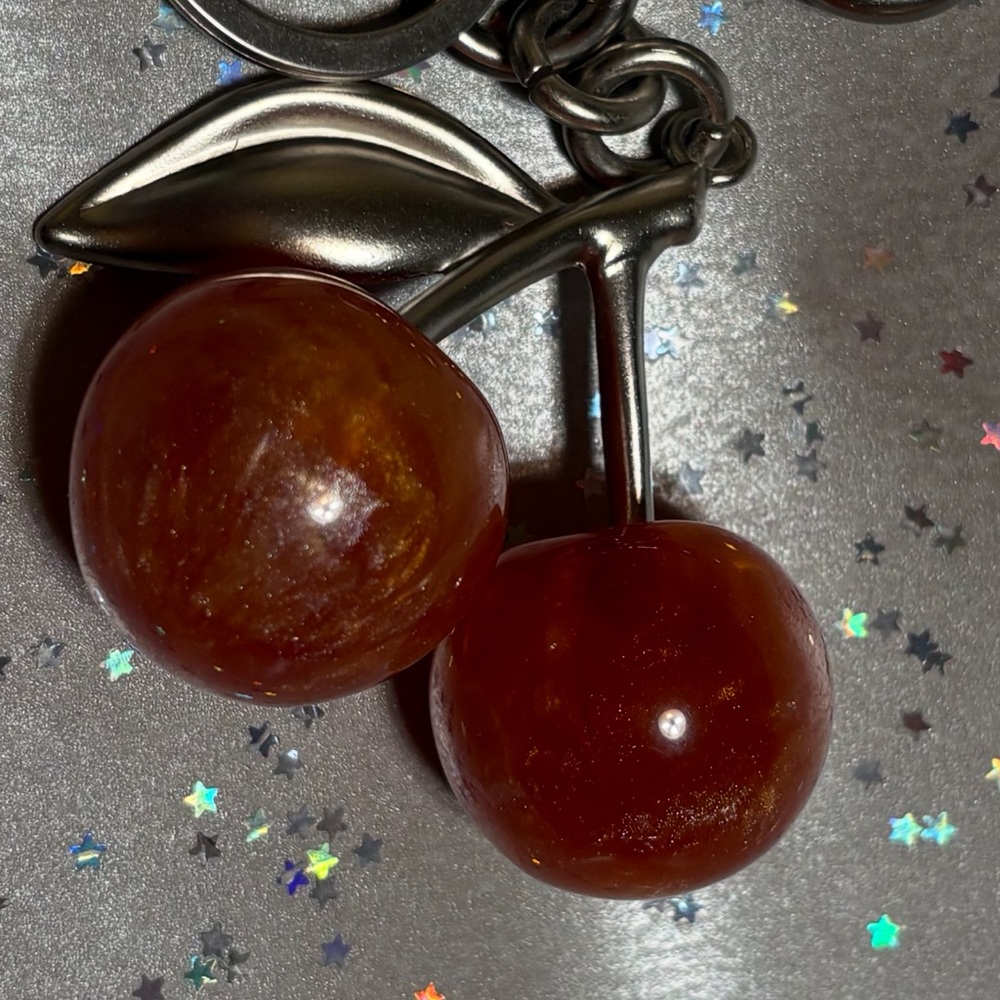 Peachy/Orange Marbled Bag Charm - Picture 5 of 5